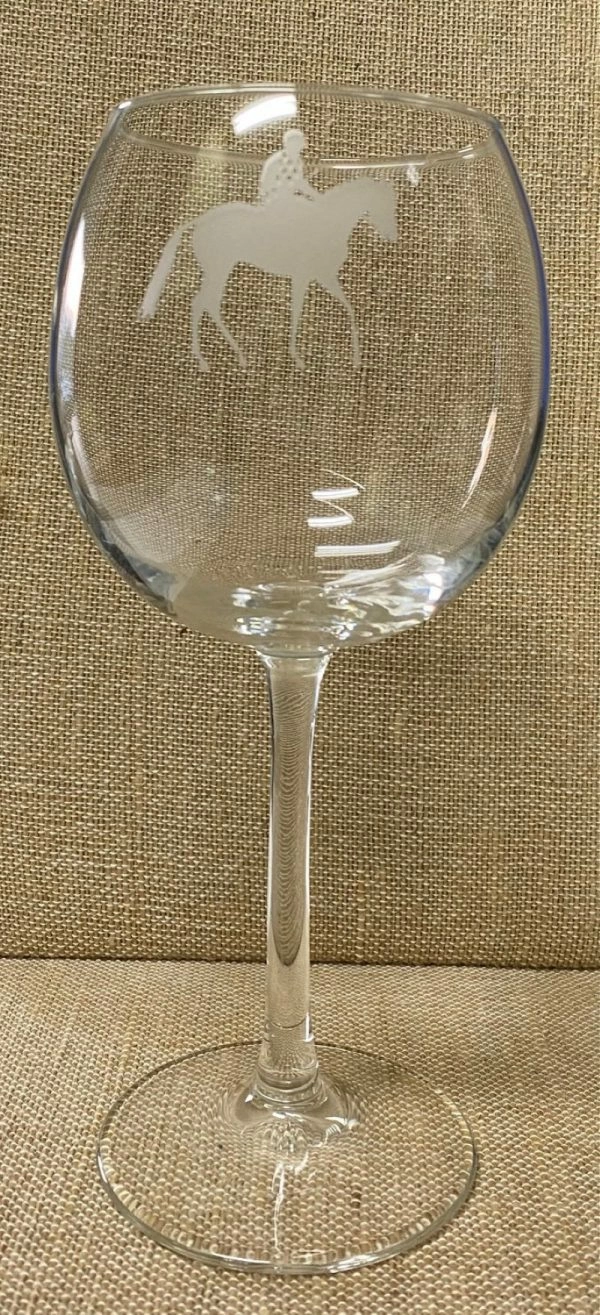 Galloping Horses Wine Glass