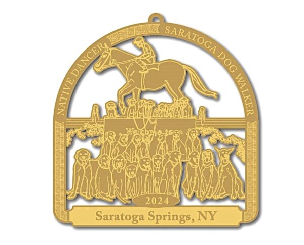 gold Saratoga hospital ornament