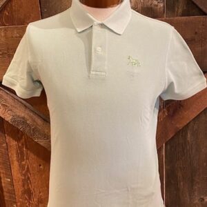 Mint Collared Polo- Barbour logo with our Dark Horse logo above on left chest- short sleeves