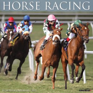 Horse Racing Calendar- Race horses going around the bend