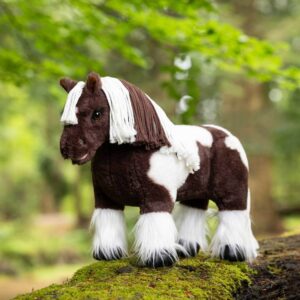 brown and white stuffed toy horse