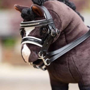 double bridle on brown horse