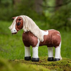 brown and white stuffed toy horse