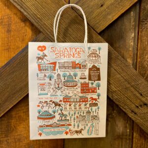 white paper bag-Saratoga Springs- landmark design