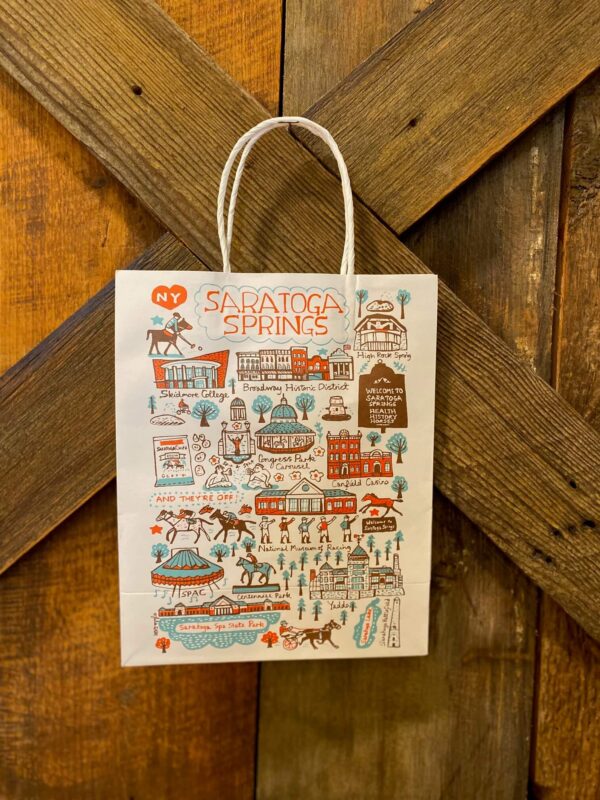 white paper bag-Saratoga Springs- landmark design