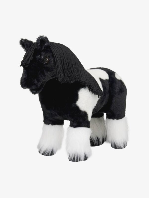 black and white stuffed toy horse