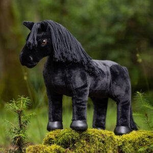 all black toy stuffed horse