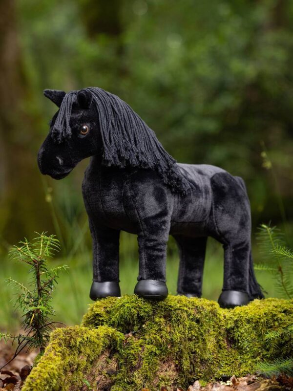 all black toy stuffed horse