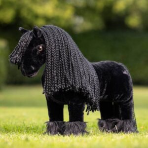 black stuffed horse-long black mane