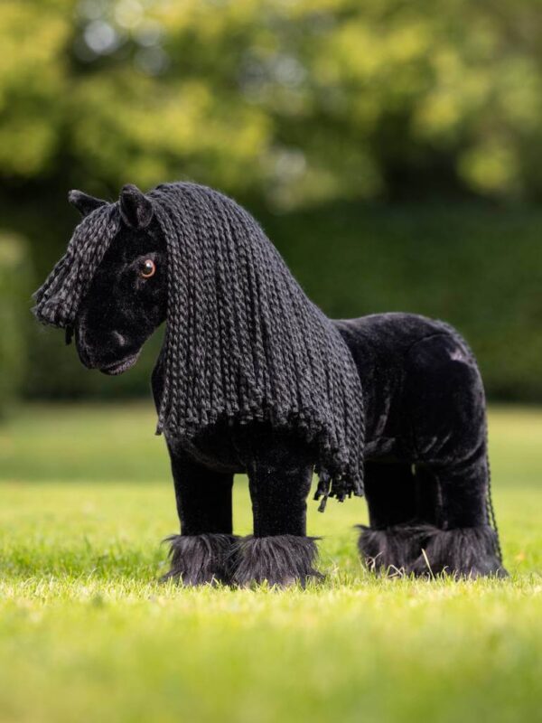 black stuffed horse-long black mane