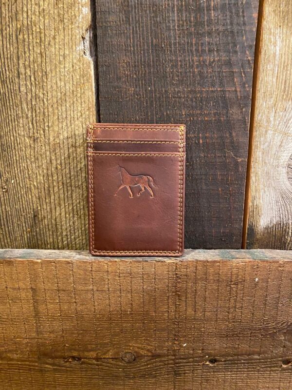 Dark Horse Brown Leather Money Clip Wallet