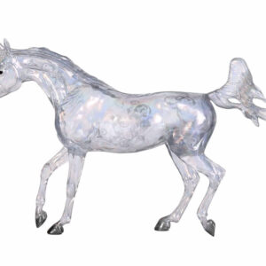 Arabian mare sparkles in an array of prismatic colors and is adorned with a glittering teardrop-shaped rhinestone