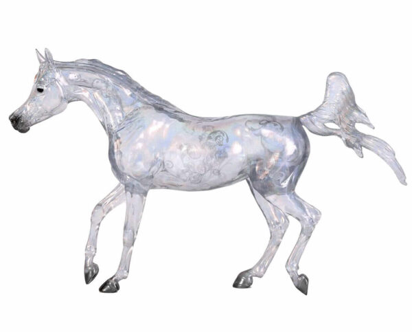 Arabian mare sparkles in an array of prismatic colors and is adorned with a glittering teardrop-shaped rhinestone