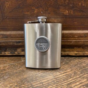 Stainless Steel Flask -Features American Turning Point pewter emblem