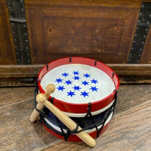 patriotic drum in red-white-blue-includes wood drum sticks