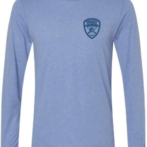 Blue- long sleeve t-shirt- Saratoga Springs- Police Department- Mounted Unit badge left chest